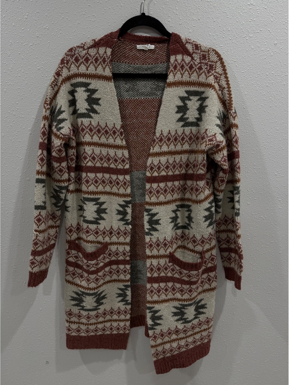 Maurices Women’s XL Southwestern Aztec Open Front Long Cardigan Sweater